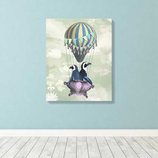 Vliegpinguïns Canvas Afdruk (Insitu (Houten vloer))