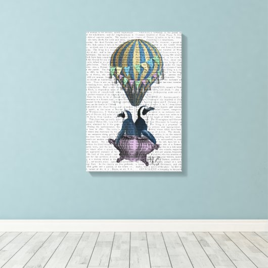 Vliegpinguïns Canvas Afdruk (Insitu (Houten vloer))