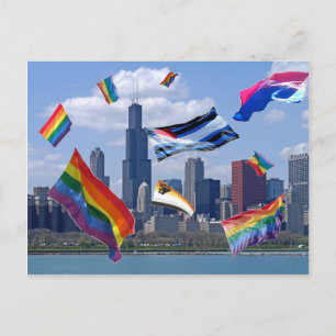 vliegPride boven Chicago Briefkaart