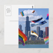 vliegPride boven Chicago Briefkaart (Voorkant / Achterkant)