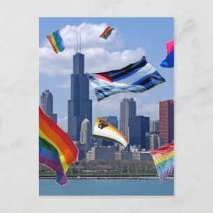 vliegPride boven Chicago Briefkaart