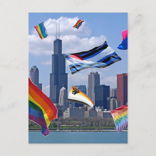 vliegPride boven Chicago Briefkaart (Voorkant)