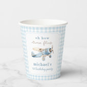  vliegreizen 1e verjaardag papieren bekers (Voorkant)