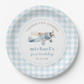  vliegreizen 1e verjaardag papieren bordje (Voorkant)