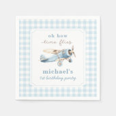  vliegreizen 1e verjaardag servet (Voorkant)