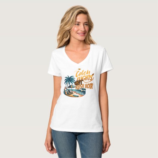 Vliegreizen, geen spitsuur t-shirt (Voorkant volledig)