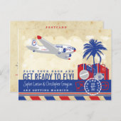 vliegreizen Save the Date Briefkaart (Voorkant / Achterkant)