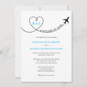 Vliegroute bestemming reis Liefde Vliegtuig Weddin Kaart (Voorkant)