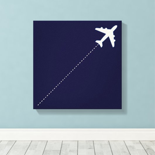 vliegroute canvas afdruk (Insitu (Houten vloer))