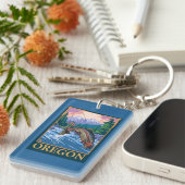 Vliegscène — Vintage Travel Poster Sleutelhanger (Voorkant Rechts)