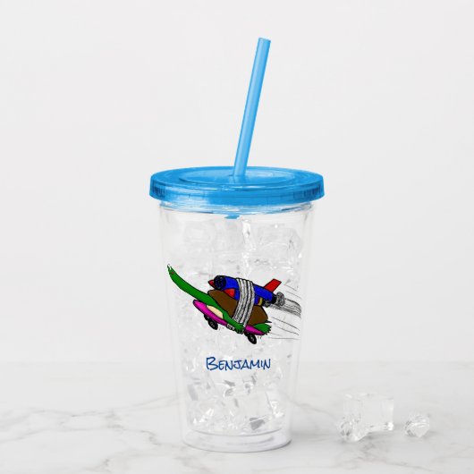 Vliegschildpad Acryl Drinkbeker (Achterkant ijs)