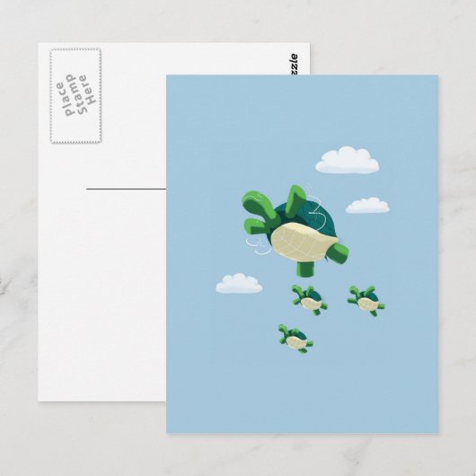 Vliegschildpad Briefkaart (Voorkant / Achterkant)