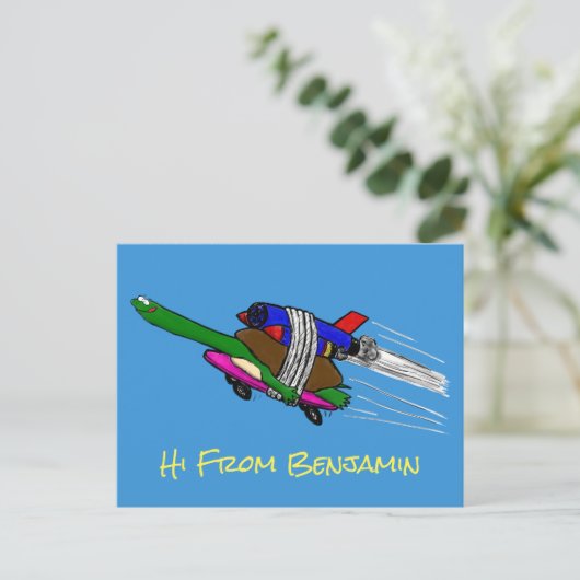 Vliegschildpad Briefkaart (Staand voorkant)