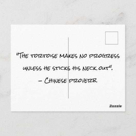 Vliegschildpad Briefkaart (Achterkant)