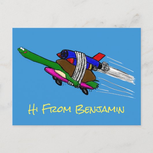 Vliegschildpad Briefkaart (Voorkant)