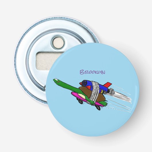 Vliegschildpad Button Flesopener (Voorkant)