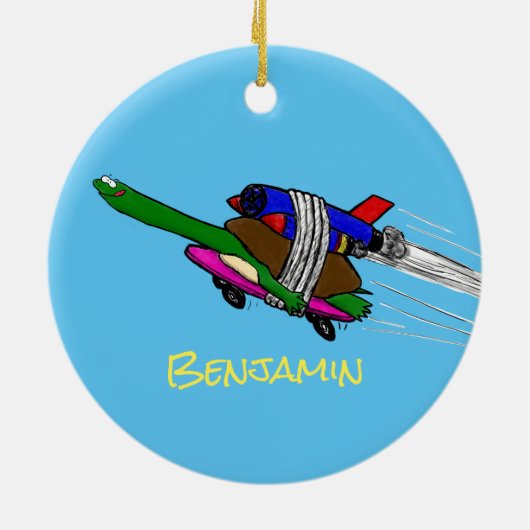 Vliegschildpad Keramisch Ornament (Achterkant)