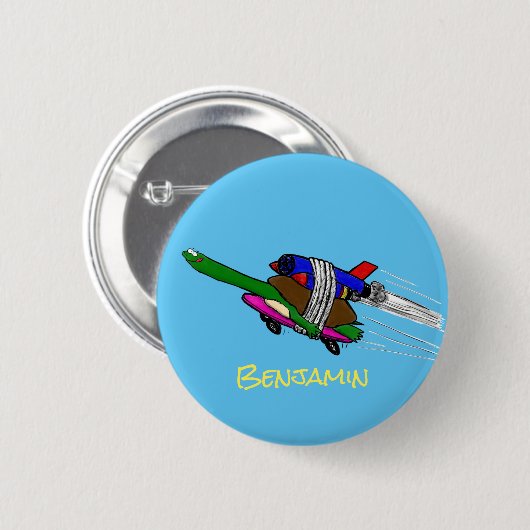 Vliegschildpad Ronde Button 5,7 Cm (Voorkant /achterkant)