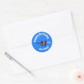 Vliegschildpad Ronde Sticker (Envelop)