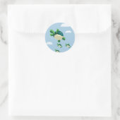 Vliegschildpad Ronde Sticker (Tas)