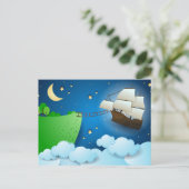 Vliegschip bij aanlanding briefkaart (Staand voorkant)