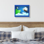 Vliegschip bij aanlanding canvas afdruk (Insitu (Slaapkamer))