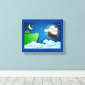 Vliegschip bij aanlanding canvas afdruk (Insitu (Houten vloer))