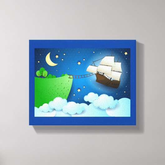 Vliegschip bij aanlanding canvas afdruk (Voorkant)