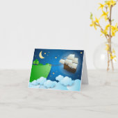 Vliegschip bij aanlanding kaart (Gele Bloem)