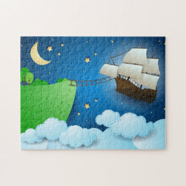 Vliegschip bij aanlanding legpuzzel