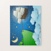 Vliegschip bij aanlanding legpuzzel (Verticaal)