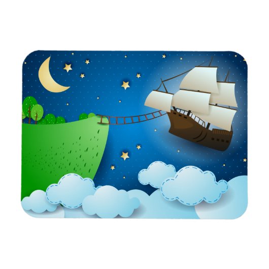 Vliegschip bij aanlanding magneet (Horizontaal)