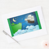 Vliegschip bij aanlanding rechthoekige sticker (Envelop)