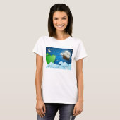 Vliegschip bij aanlanding t-shirt (Voorkant volledig)