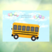 Vliegschool bus met ballonnen op maat 6 Foto Raamsticker (Vel 3)