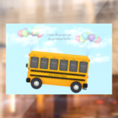 Vliegschool bus met ballonnen op maat 6 Foto Raamsticker (Vel 2)