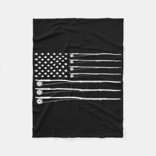 Vliegstaaf Vissen Amerikaanse Vlag Fleece Deken