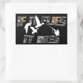 Vliegt het sterft rechthoekige sticker (Tas)