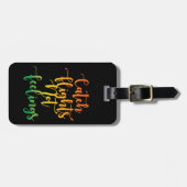 Vliegt niet als een kleurrijk citaat, zwart bagagelabel (Voorkant horizontaal)