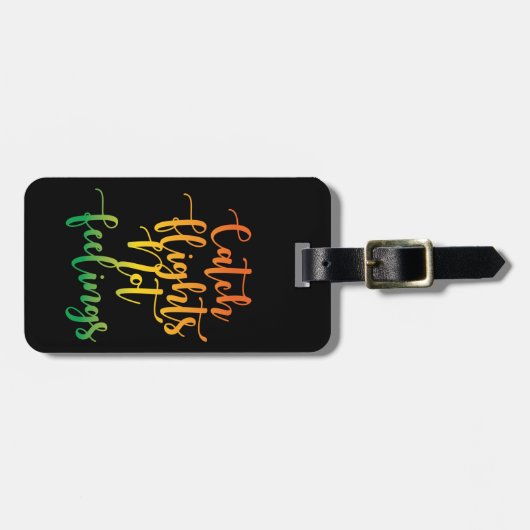 Vliegt niet als een kleurrijk citaat, zwart bagagelabel (Voorkant horizontaal)