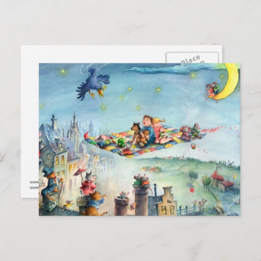 Vliegtapijtride - Briefkaart voor kinderen (Voorkant / Achterkant)