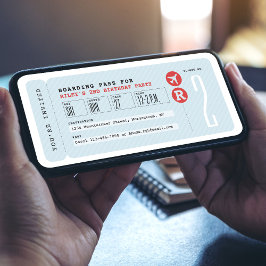 Vliegticket instapkaart kinderverjaardagsfeestje kaart