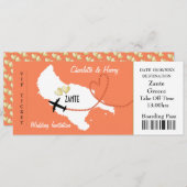 Vliegticket instapkaart voor Zante Griekse bruilof Kaart (Voorkant / Achterkant)