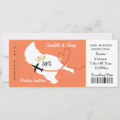 Vliegticket instapkaart voor Zante Griekse bruilof Kaart (Voorkant)