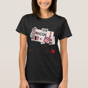 Vliegticket Macon Girl uit Macon-boarding Pass T-shirt