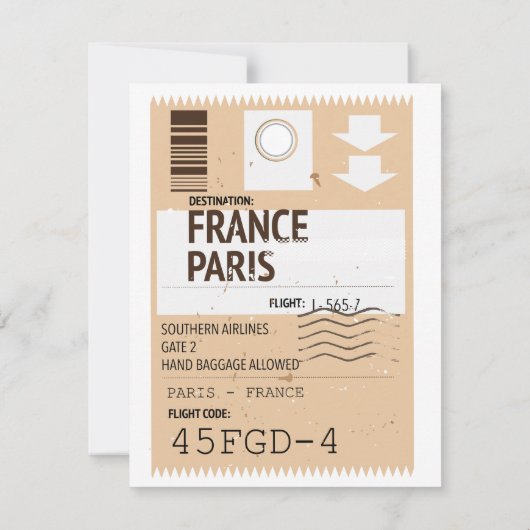 vliegticket Parijs frankrijk (Achterkant)