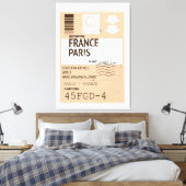 vliegticket Parijs frankrijk Canvas Afdruk (Insitu (Slaapkamer))