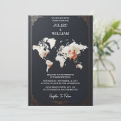 Vliegticket Paspoort Boarding Pass Bruiloft Kaart (Staand voorkant)