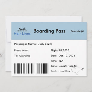 Vliegticket Zwangerschap Aankondiging aan familie
