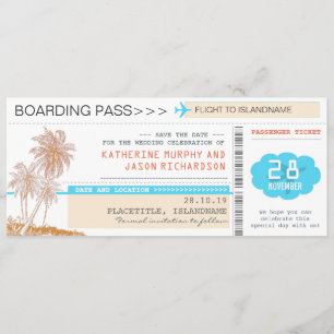 Vliegtickets Boardingpass Save the Date Design